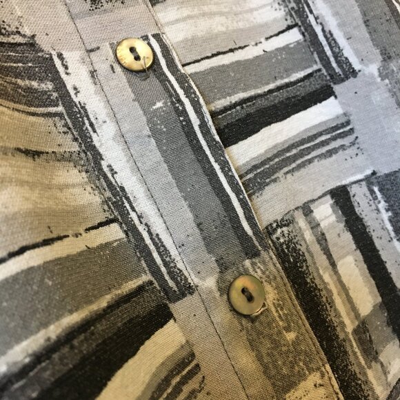 Vintage Blast Modern Bauhaus Mother of Pearl Button Down Dress Shirt - Picture 9 of 14